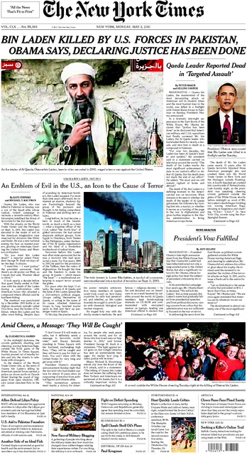 Osama bin Laden Dead': See newspaper front pages around the world 
