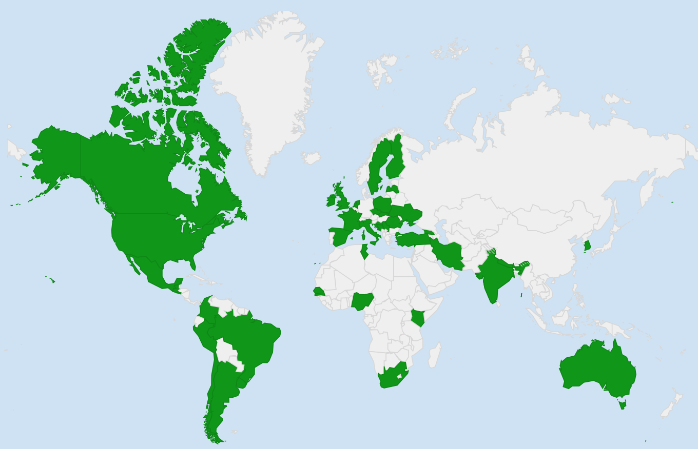 Presence of fact-checking initiatives; based on Duke Reporters' Lab database and integrated with more recently launched sites