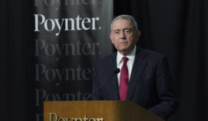 Dan Rather spoke at Poynter in St. Petersburg, Florida, in 2016. (Photo by Tom Cawthon/Poynter)