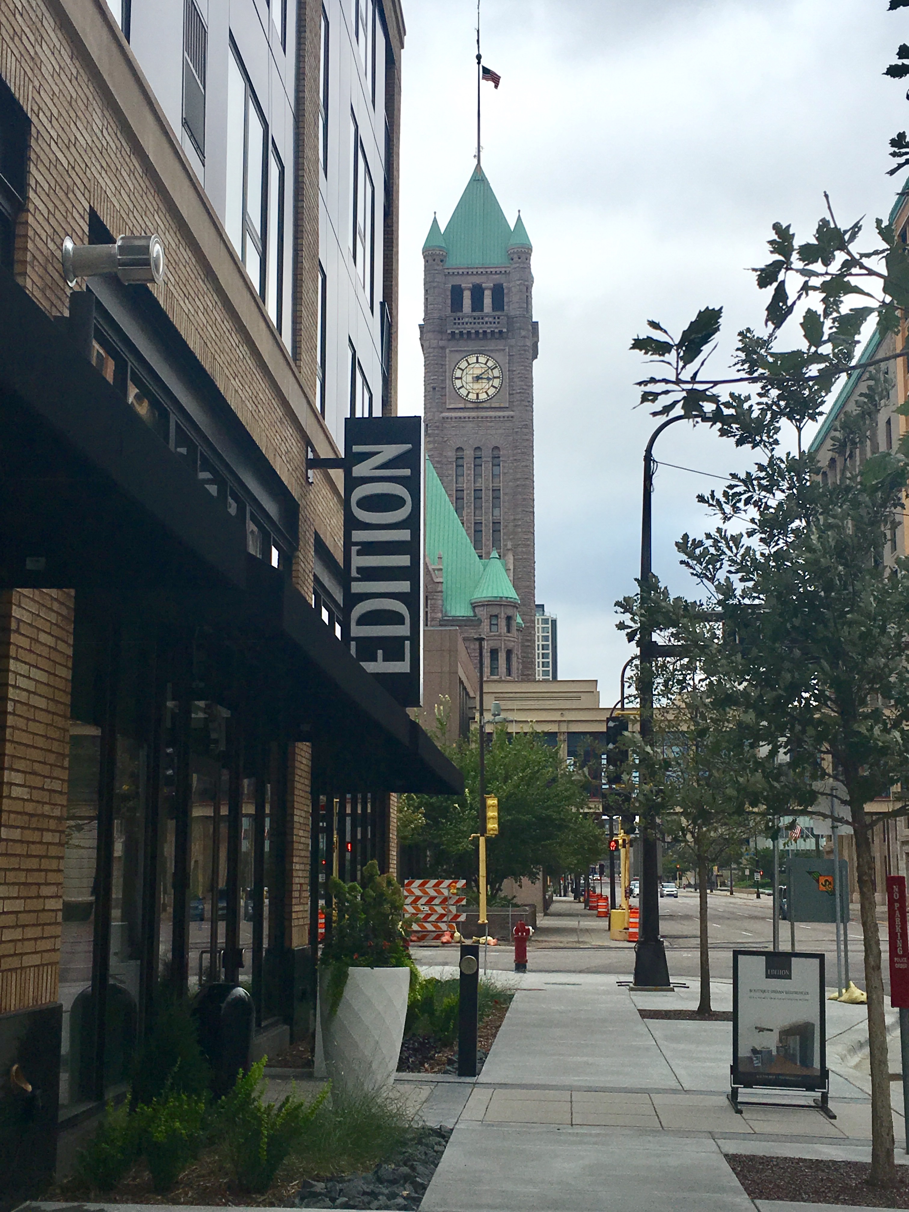 The Star Tribune's old space now includes an apartment building with a nod to its past. (Photo courtesy the Star Tribune)