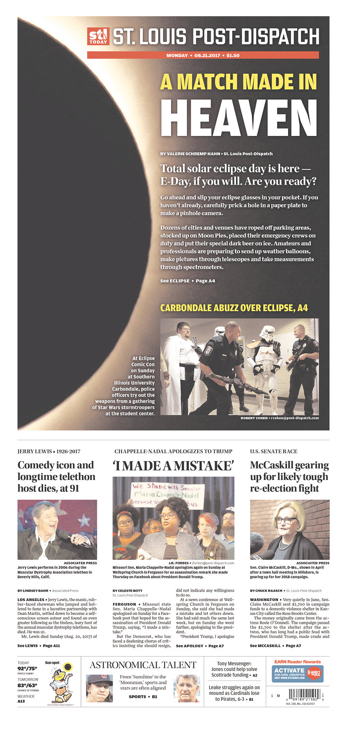 The solar eclipse is today, and these newspaper front pages are so