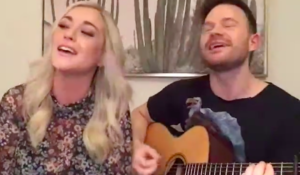 The Dryes in a living room concert for WGHP (Screenshot, Facebook Live)