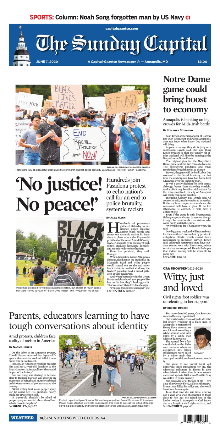 On Sunday Front Pages A Movement Poynter