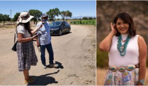 Pauly Denetclaw covers Indigenous affairs for the Texas Observer. She's pictured here in photos by Nate Lemuel, left, and Zachariah Ben, right.