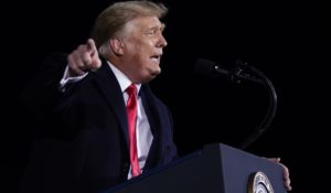 President Trump, speaking at a rally in Georgia on Monday. (AP Photo/Evan Vucci)