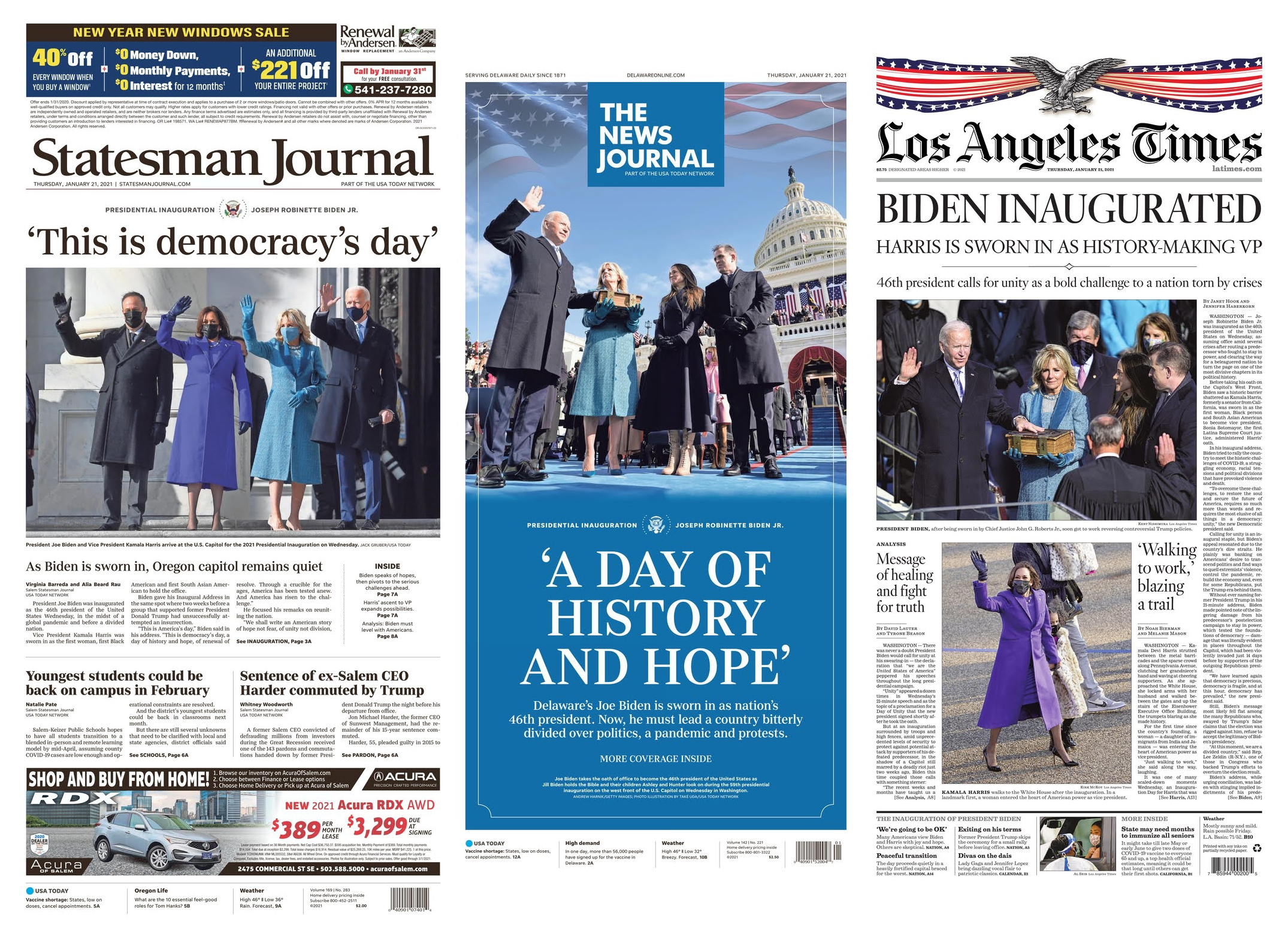 Inauguration Day Front Pages Had A Chance To Break Ground Most Didn T Poynter