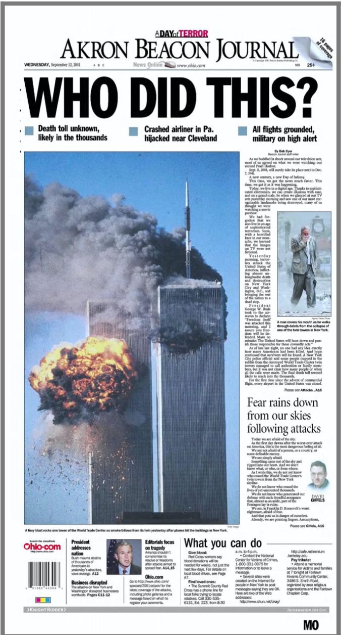 Newspapers of 9/11: The Post-Gazette's coverage from the day of the tragedy  to a decade later