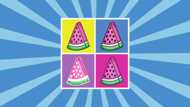 an illustration of pop art watermelons