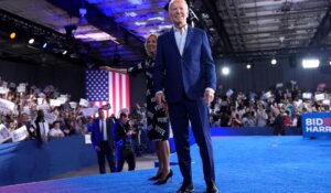 President Joe Biden, along with First Lady Jill Biden, at a rally last Friday, one day after his debate with Donald Trump. (AP Photo/Evan Vucci)