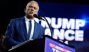 Robert F. Kennedy Jr. speaks as he endorses Donald Trump at a campaign rally in Glendale, Ariz. on Friday. (AP Photo/Evan Vucci)