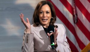 Vice President Kamala Harris is interviewed in Philadelphia on Tuesday at a session of the National Association of Black Journalists. (AP Photo/Matt Rourke)