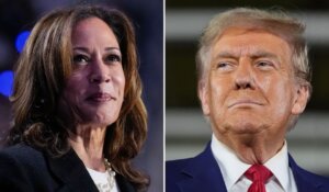 Kamala Harris and Donald Trump. (AP Photo)