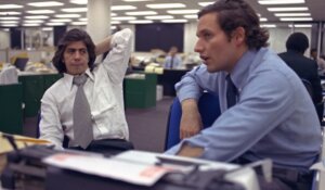 Legendary Washington Post reporters Carl Bernstein, left, and Bob Woodward, shown here in 1973. (AP Photo/Jim Palmer)