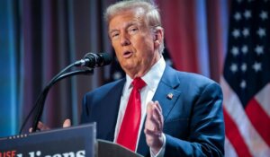 President-elect Donald Trump speaks during a meeting with the House GOP conference in Washington last week. (Allison Robbert/Pool via AP)