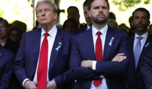 Donald Trump, left, and JD Vance, shown here in September. (AP Photo/Yuki Iwamura)