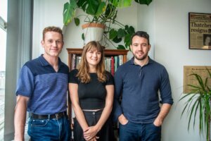 From left, Manchester Mill staff writers Jack Dulhanty and Mollie Simpson and founder and editor Joshi Herrmann. (Courtesy: Dani Cole)